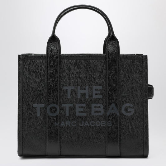 Black leather The Medium Tote Bag