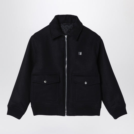 Black Wool And Cashmere Zipped Jacket