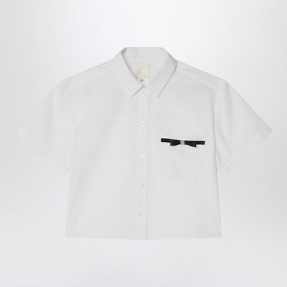 White Cropped Shirt In Cotton