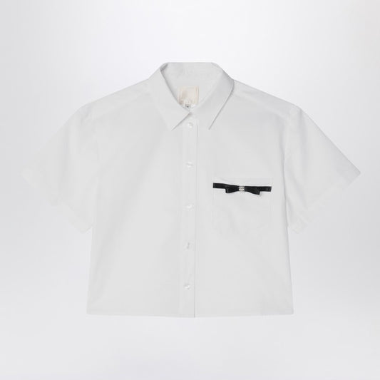 White Cropped Shirt In Cotton