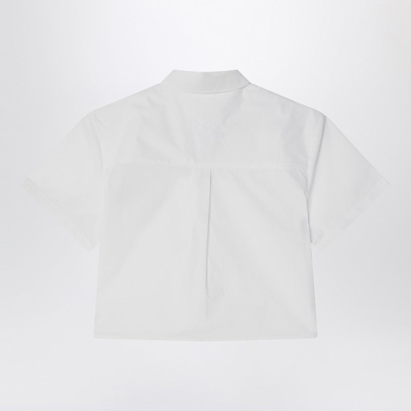 White Cropped Shirt In Cotton