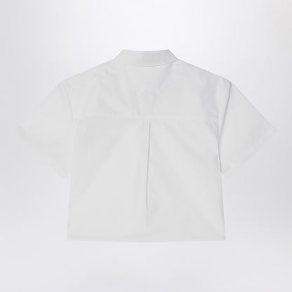 White Cropped Shirt In Cotton