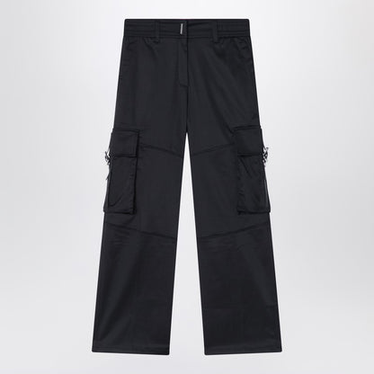 Black Cargo Pants In Cotton Blend