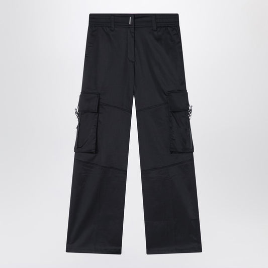 Black Cargo Pants In Cotton Blend