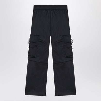 Black Cargo Pants In Cotton Blend