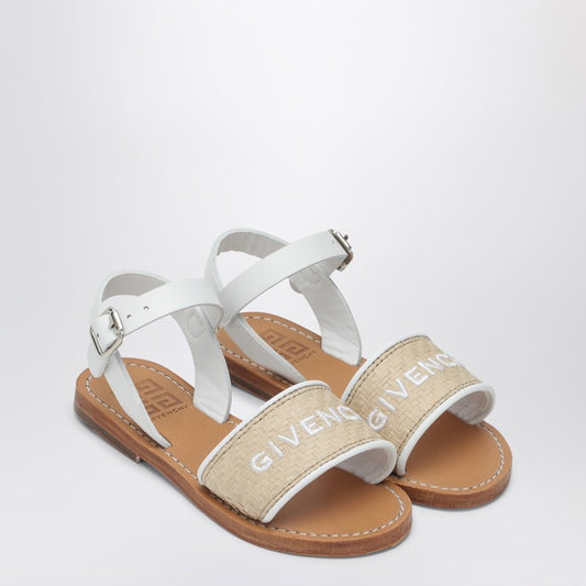 White/beige Sandals With Logo