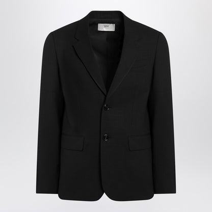 Single-Breasted Jacket Black Wool