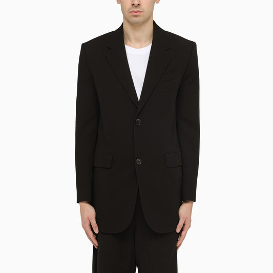 Black wool single-breasted jacket