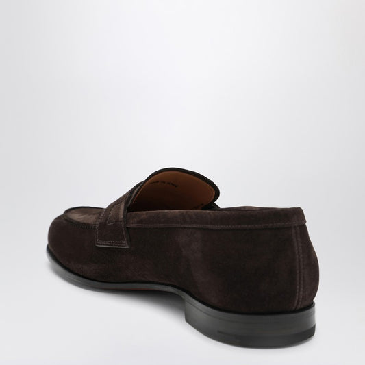 Brown Heswall suede leather loafers