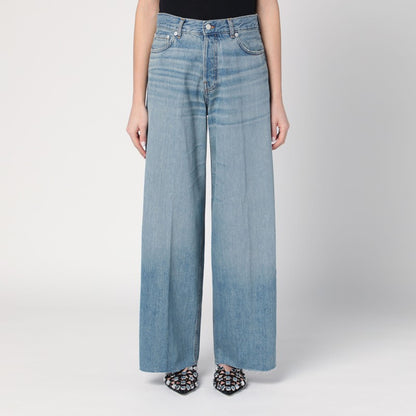 Wide Blue Washed Jeans