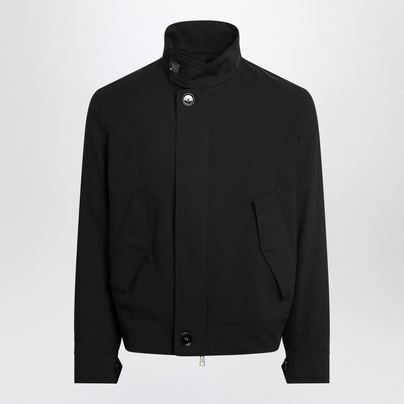 Black zip-up wool jacket