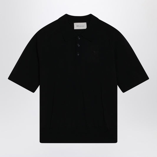 Ami De Coeur black wool polo shirt