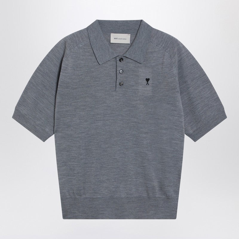 Ami De Coeur grey wool polo shirt