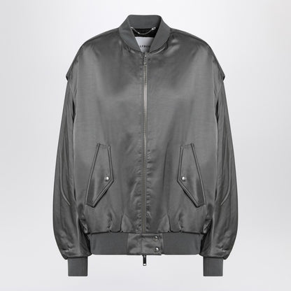 Grey Zipped Over Bomber Jacket