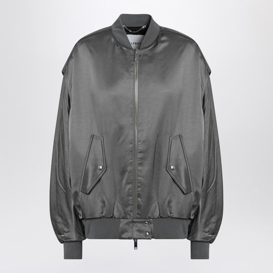 Grey Zipped Over Bomber Jacket