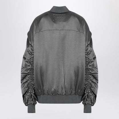 Grey Zipped Over Bomber Jacket