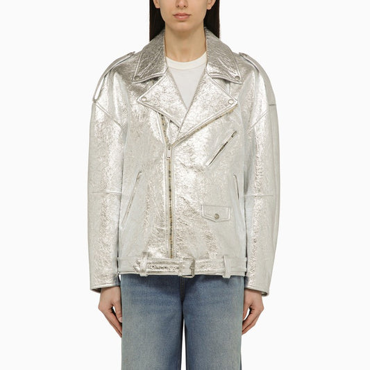 Silver leather jacket