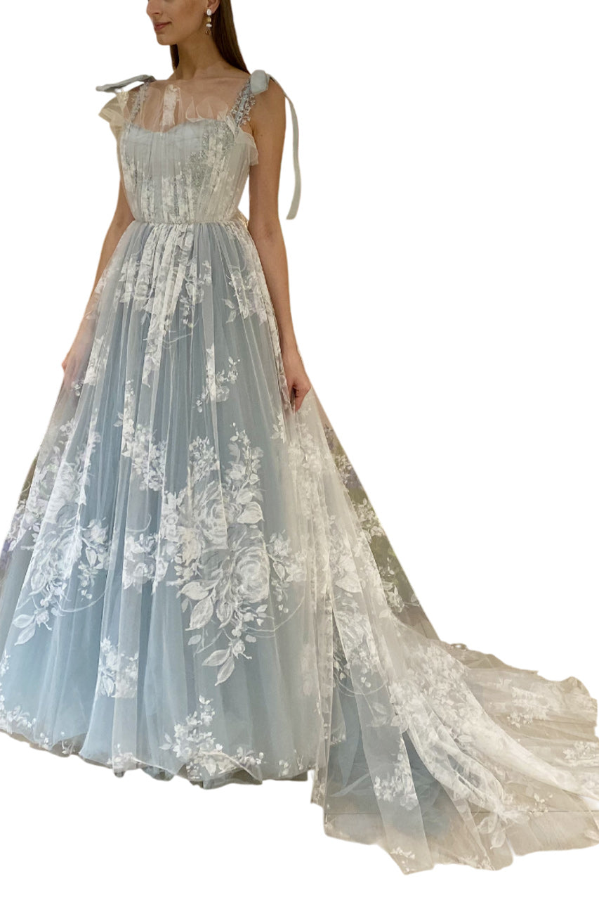HAND PAINTED TULLE & TAFFETA BALL GOWN