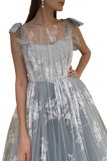 HAND PAINTED TULLE & TAFFETA BALL GOWN