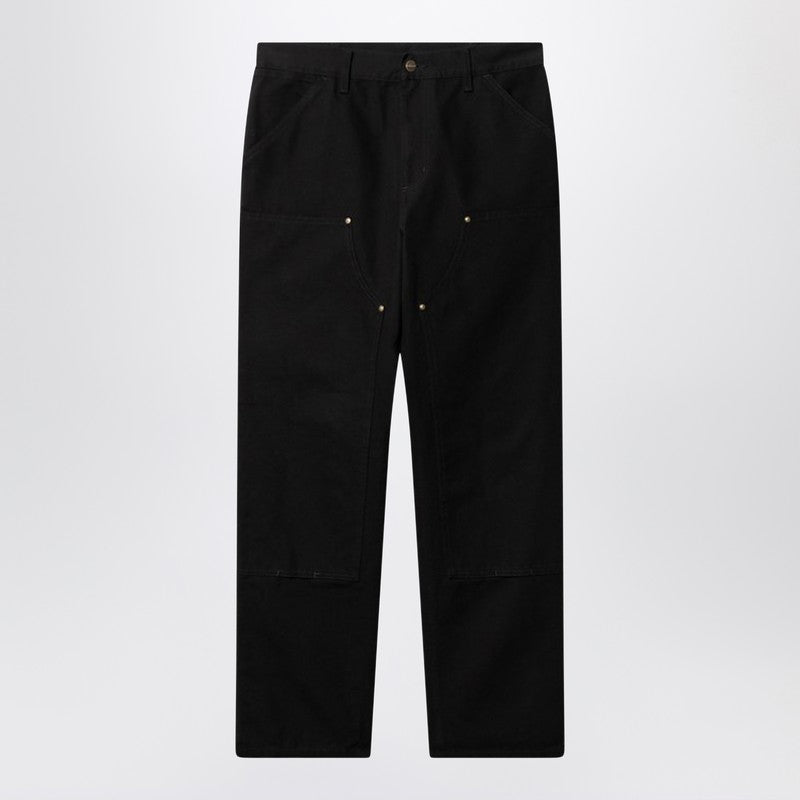 Black Rinsed Double Knee Pant