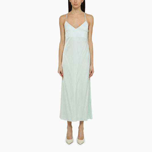 Noel light aqua satin dress
