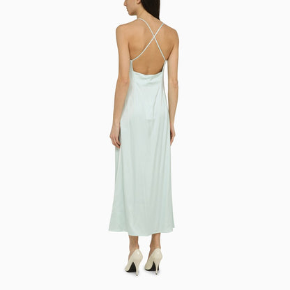 Noel light aqua satin dress