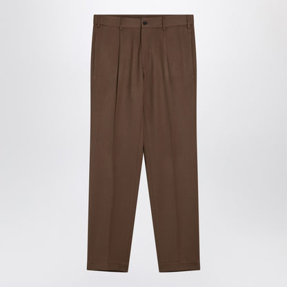 Brown Wool Blend Trousers