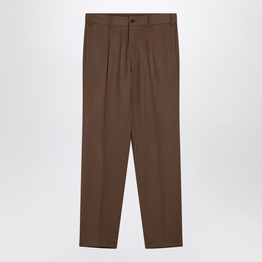 Brown Wool Blend Trousers