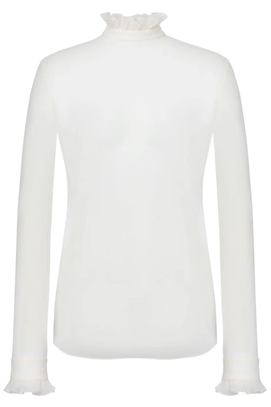 IVORY TECHNO CHIFFON BLOUSE