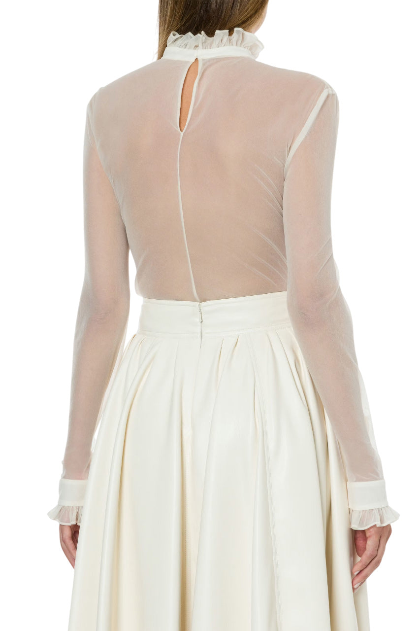 IVORY TECHNO CHIFFON BLOUSE