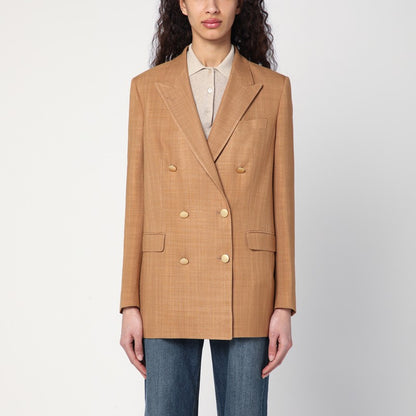 Beige Double-breasted Jacket