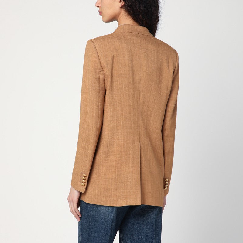 Beige Double-breasted Jacket