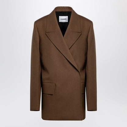 Brown Wool Double-breasted Jacket