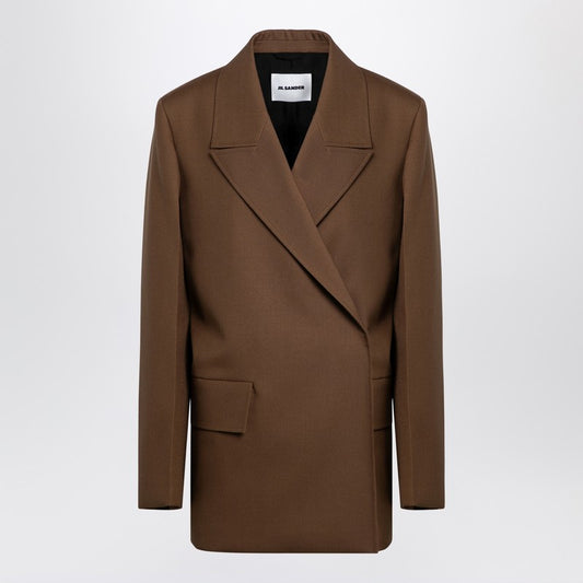 Brown Wool Double-breasted Jacket