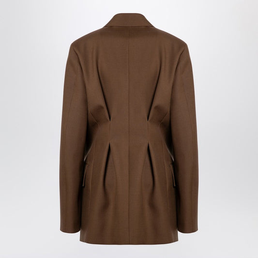 Brown Wool Double-breasted Jacket