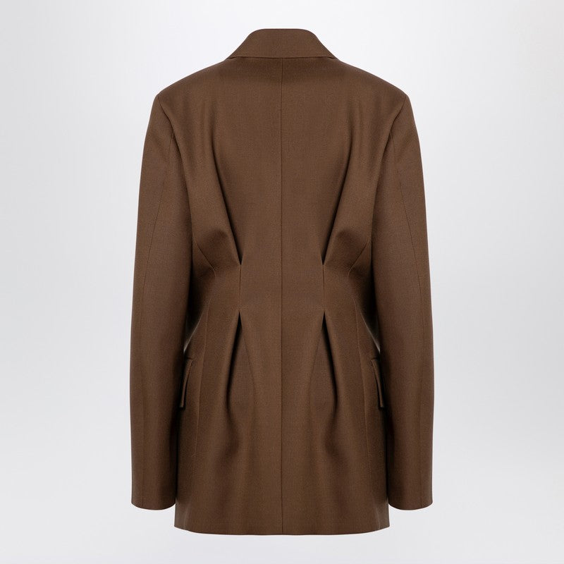 Brown Wool Double-breasted Jacket