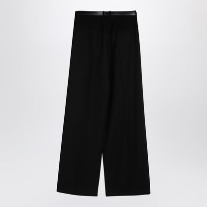 Black Wide Trousers With Belt