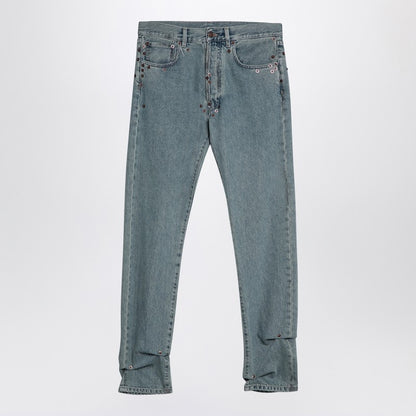 Light Blue Denim Jeans With Rivets