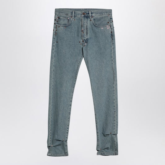 Light Blue Denim Jeans With Rivets