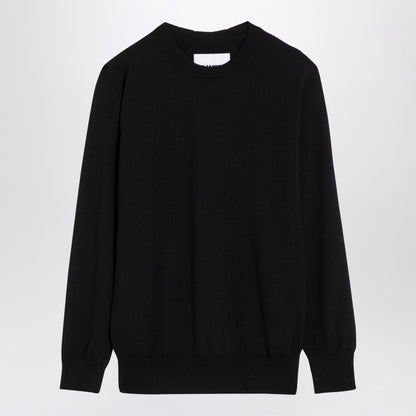 Black Wool Crew-neck Sweater
