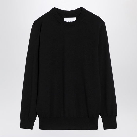 Black Wool Crew-neck Sweater