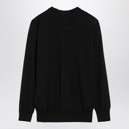 Black Wool Crew-neck Sweater