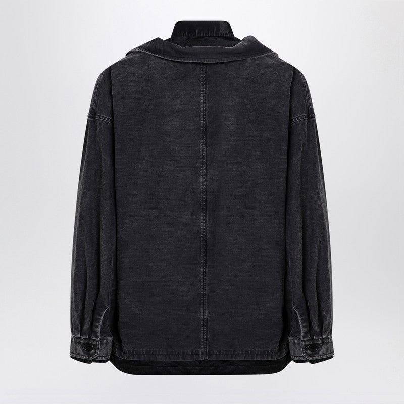 Black Double-layered Shirt Jacket