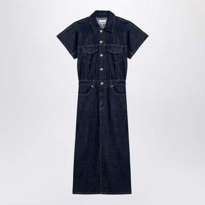 Blue midi dress in organic denim