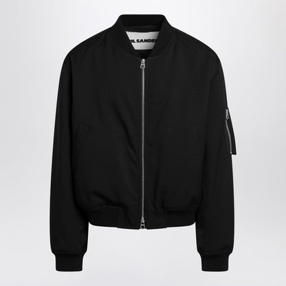 Black Zipped Bomber Jacket