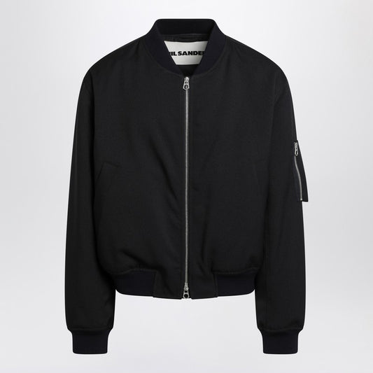 Dark Blue Zipped Bomber Jacket