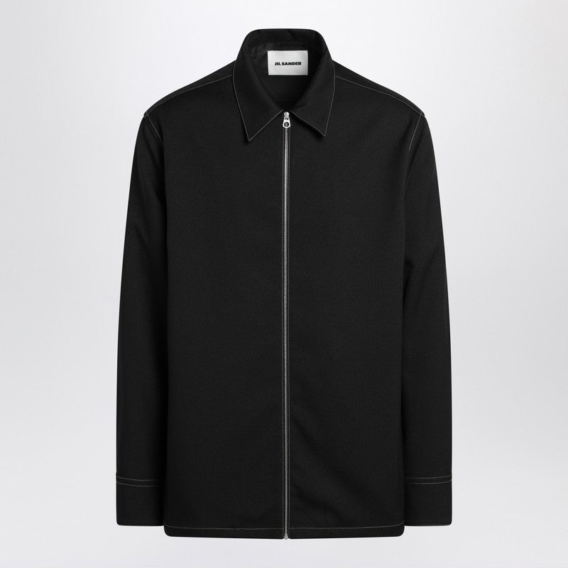 Black Zipped Shirt Jacket