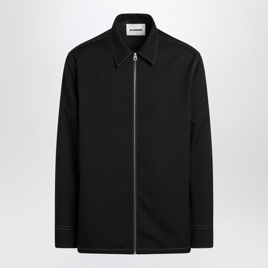 Black Zipped Shirt Jacket