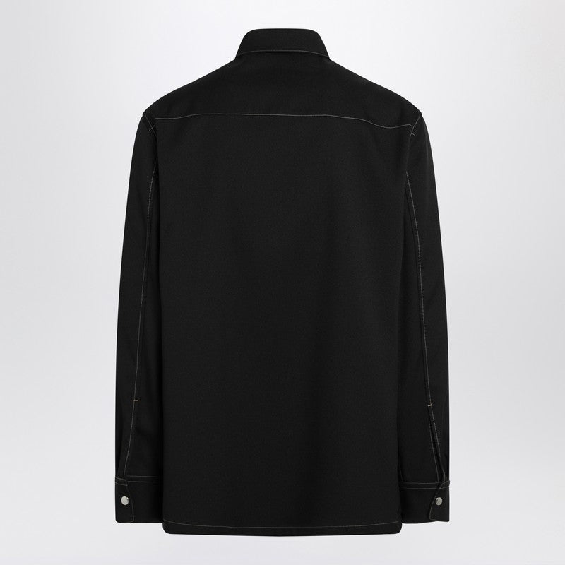 Black Zipped Shirt Jacket