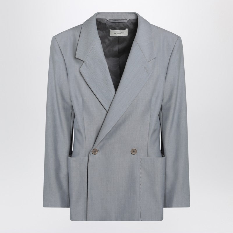 Grey Mélange Double-breasted Jacket